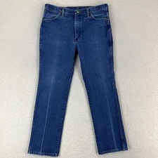 Wrangler Jeans Mens 36 Blue Denim Boot Cut Pants Adult Appx 34x29