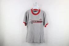 Vintage 90s Mens Medium Distressed Ohio State University Football Ringer T-Shirt