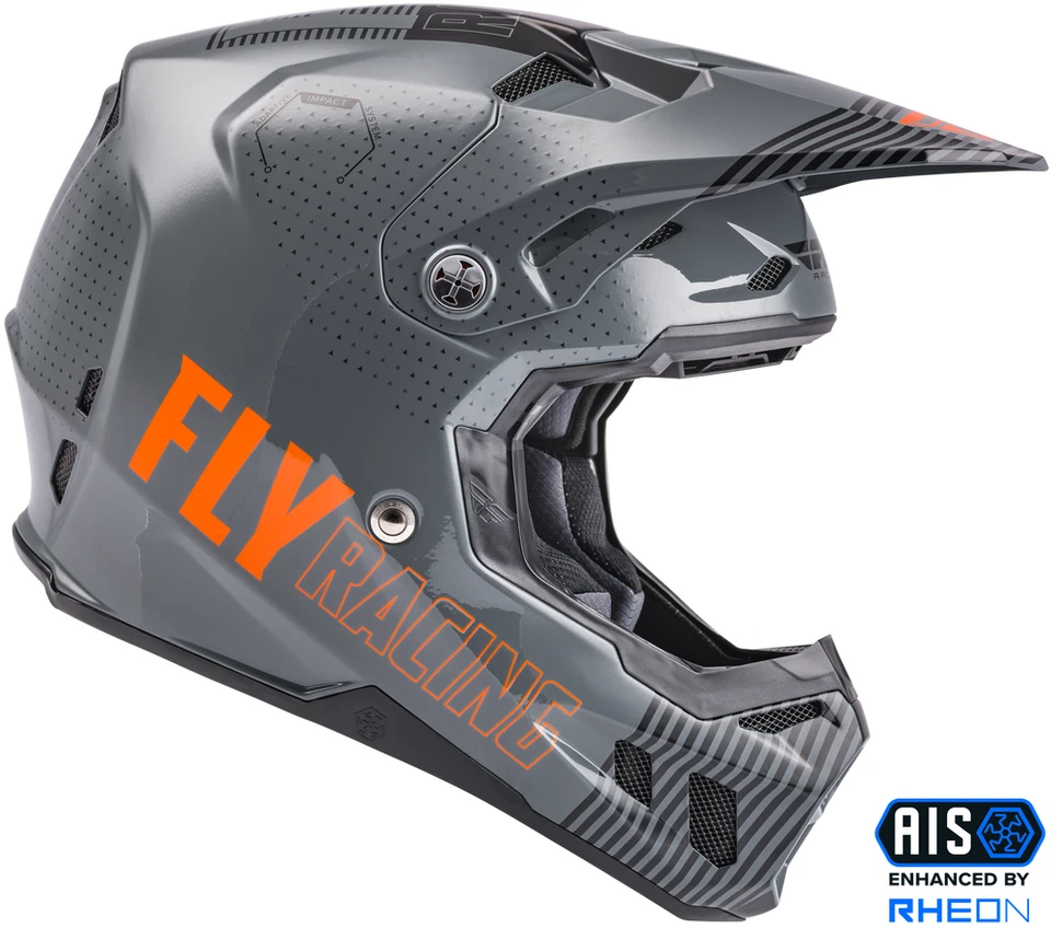 FLY RACING FORMULA CC PRIMARY HELMET GREY/ORANGE YOUTH LARGE - 73-4308YL - Image 4 of 4