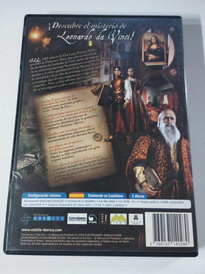 The Secrets of Da Vinci the Forbidden Manuscript - Game PC 2 x CD-Rom Spain Am - Image 2 of 4