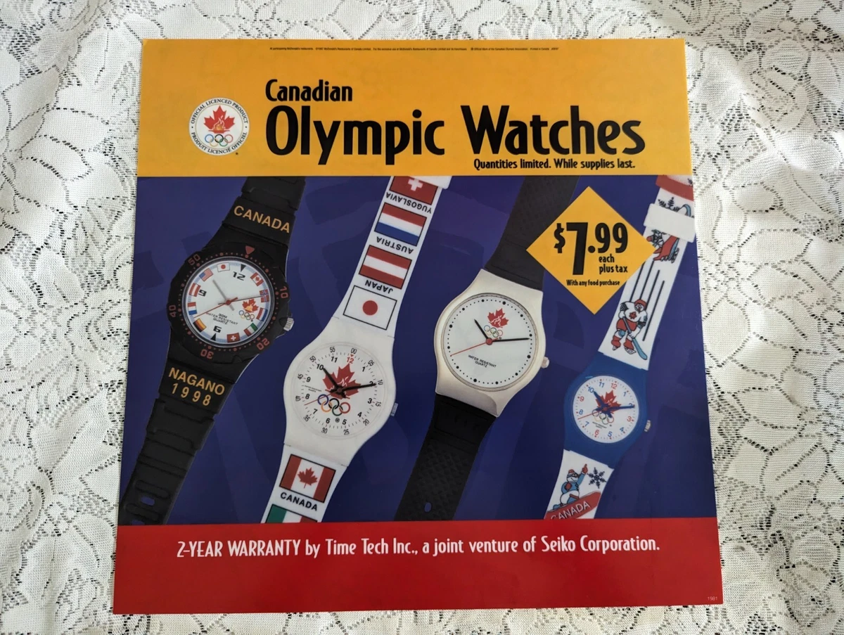 McDonald s Happy Meal Advertising Translite Sign Poster Canadian Olympic Watches