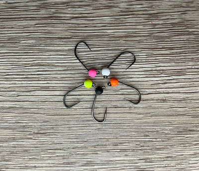 Haken mit Tungsten Bead, Tungsten Perle mit Haken, Micro Jig Haken, Angelhaken