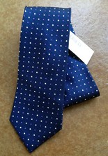 New The Men's Store Bloomingdale's 100 Silk Navy Small Dot Neck Tie