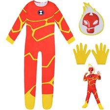 Ben 10 Heatblast Kid Bodysuit Costumes Halloween Show Set Mask fashion kids gift