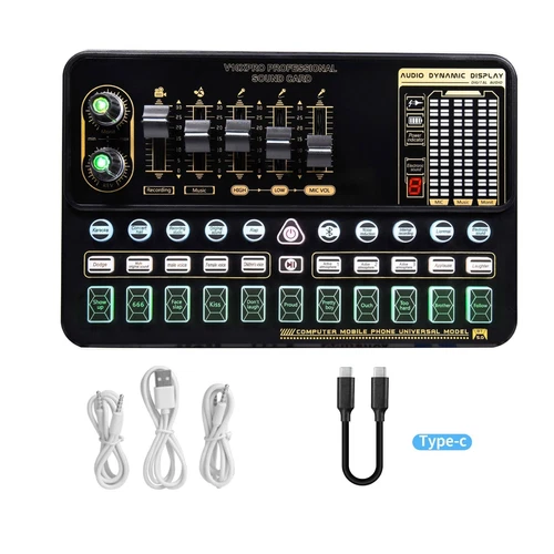 V10 Sound Card Live Sound Card Mobile Phone Karaoke Computer Live Broadcast F2