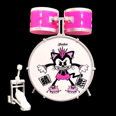 Shadow Rainbow High Vision Mara Pinkett Neon Hot Pink Doll Drums Band Set Cat