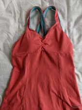 Moving Comfort Long Sport Bra Deep Sunset Orange color Size Small