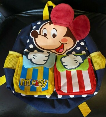 旅行かばん・小分けバッグ Mickey Mouse Vintage Backpack Large 90s Disney Mickey Mouse Vintage 90s ? Kids Backpack Travel Bag Red