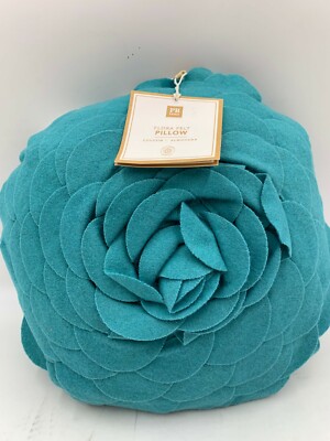 Pottery Barn Teen Flora Felt Pillow 14'' Around Pool #A1A2