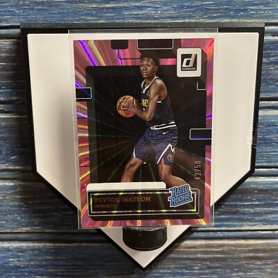 2022-23 Panini Donruss Basketball Holo Pink Laser Rated Rookie Peyton Watson#230