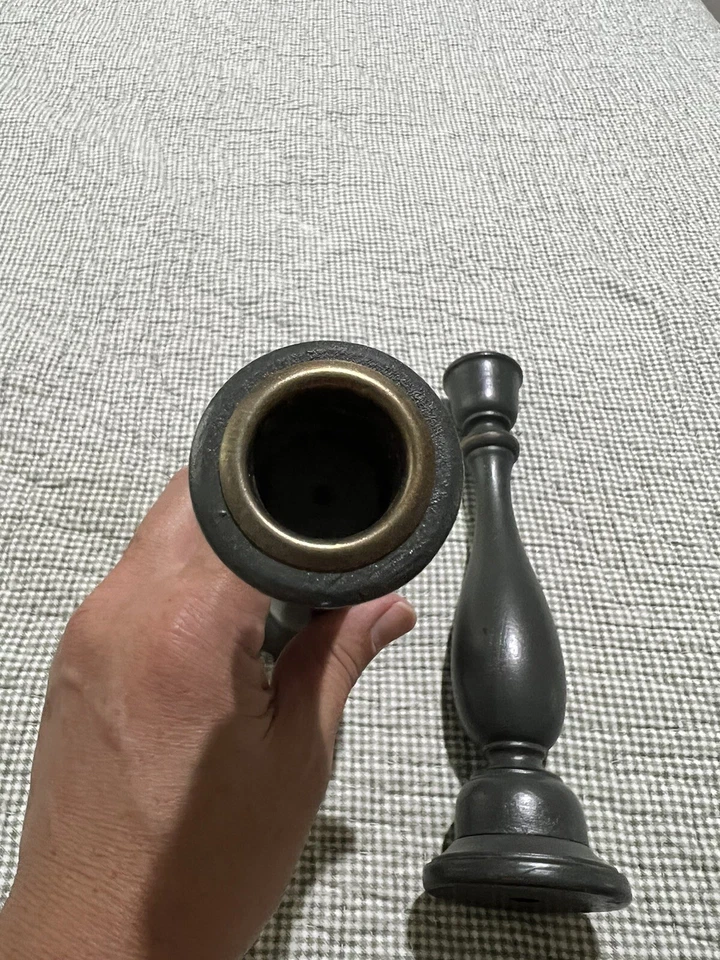 2 candelabros de madera verde casa de campo decoración occidental granja Foto 3 de 4