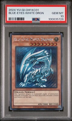 Blue-Eyes White Dragon Prismatic Secret Rare KC01 PSA 10 GEM MINT