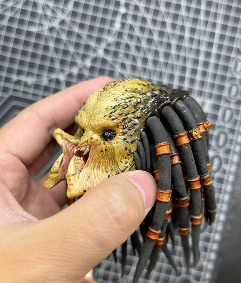 Figura esculpida cabeza de depredador celta Hot Toys HT 1/6 Alien vs. PVC Predator MMS221 Foto 4 de 4