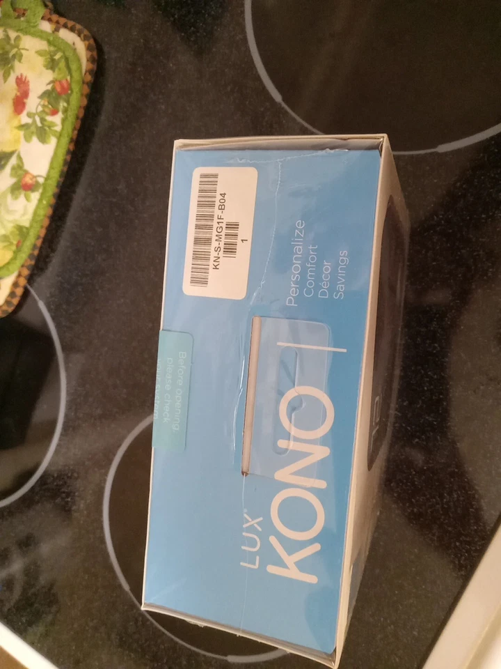 Lux Kono Smart Wi-Fi Thermostat w/Black Stainless Steel Faceplate KN-S-MG1-B04 - Image 2 of 3