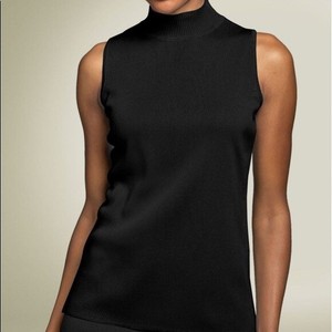 Download NWT $160 Exclusively Misook Black Mock Neck Acrylic Tank ...