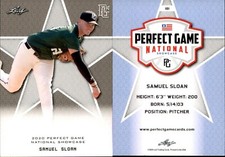 SAMUEL SLOAN 2020 LEAF PERFECT GAME NATIONAL SHOWCASE ROOKIE CARD #181