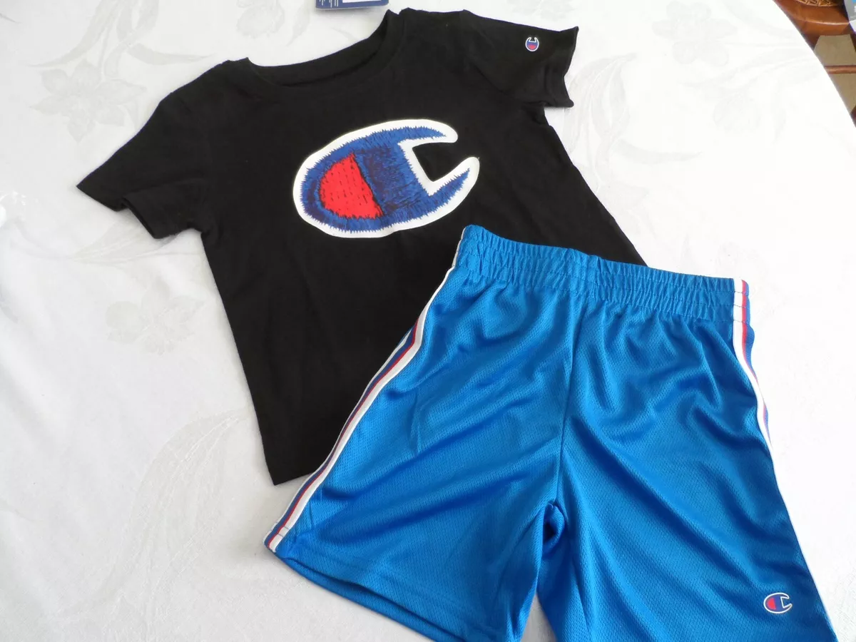 Blue champion sales shirt outfit