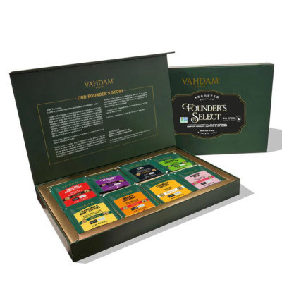 , Founder'S Select - Assorted Tea in Presentation Box - 8 Flavors, 40 Pyramid...