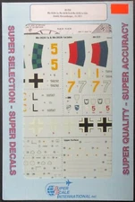 Super Scale 1/48th Scale Me 262 Jabo Decal Sheet No. 48-553