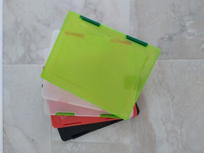 5 Portable Plastic File Box Organizer with Buckle - Stackable