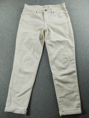 Levi's Women's Jeans Capri White Sz 26 Skinny Stretch Low Rise Cuffed 24