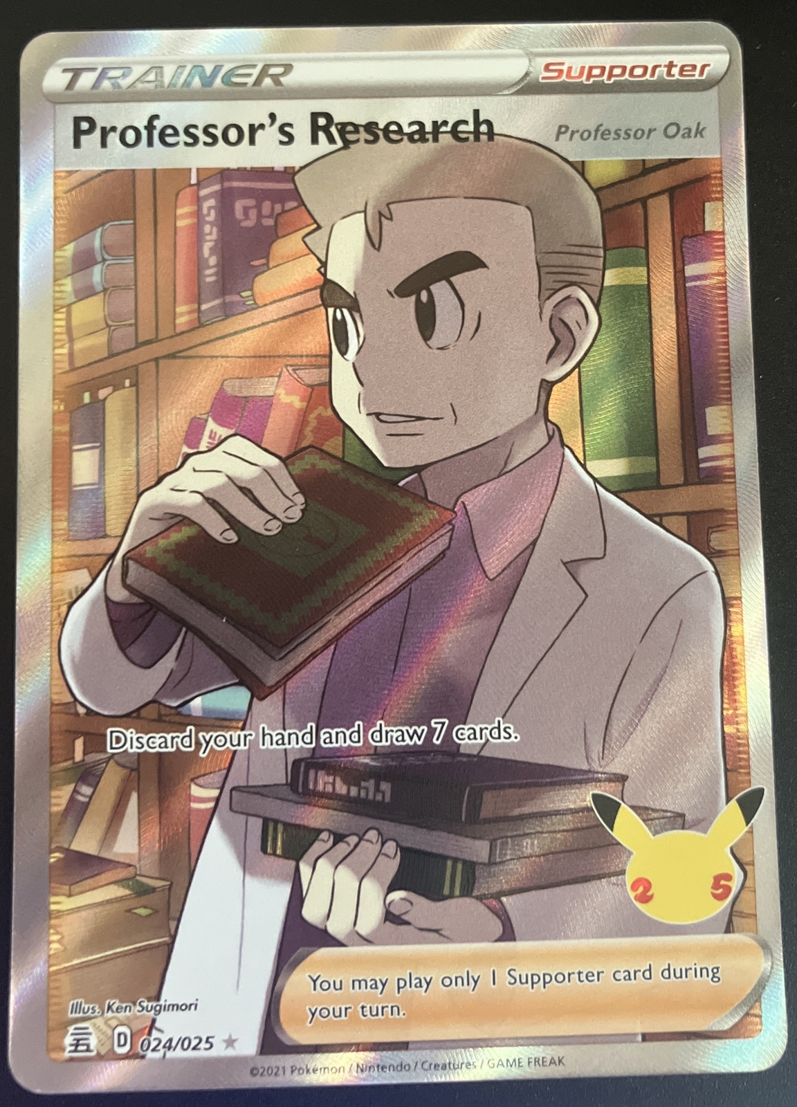 Pokémon PROFESSOR’S RESEARCH Celebrations 024/025 FULL ART Holo ULTRA RARE NM