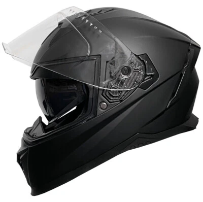RALLOX HELMETS Motorradhelm Integralhelm RALLOX 69 Helm mit Sonnenvisier matt schwarz S M L XL