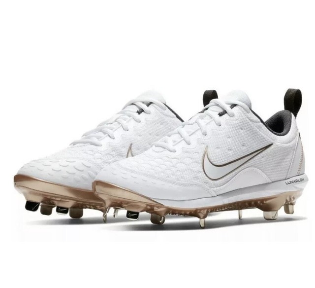 Nike Lunar Hyperdiamond 2 Pro Metal Softball Cleats 9 White/Gold 856492-109 | eBay