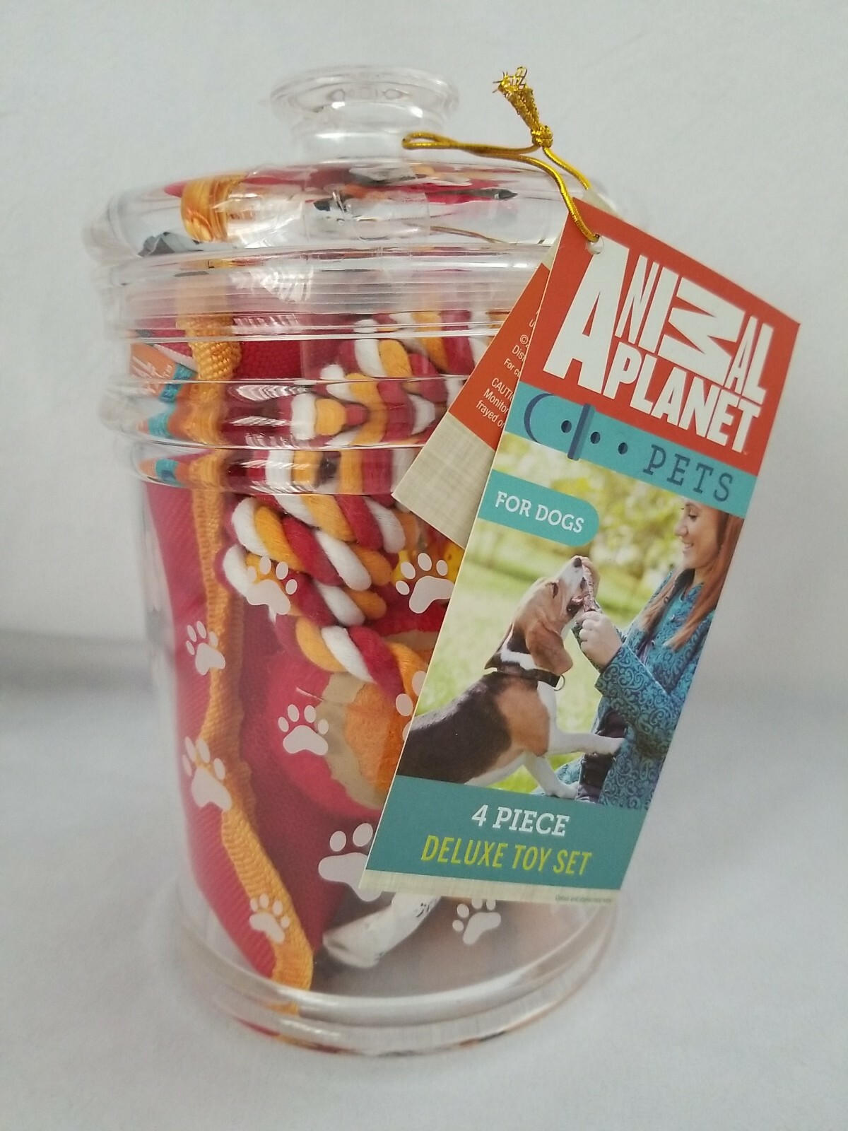 Animal Planet Pets 4 Piece Deluxe Toy Set Dogs with Treat Container