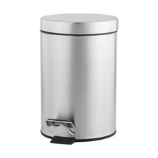 Bathroom Pedal Bin 3L Rubbish Waste Trash Can Bin Compact Bedroom Bath Office AU