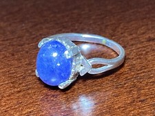 925 Pretty Vintage Sterling Silver Amethyst  / Blue Quartz Ring Size 9  19mm 