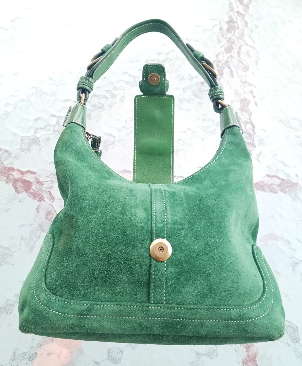 バッグ Vintage Coach Soho Hobo Suede Bag Green suede green soho🐸🩷🌿🌸💚 : r/Coach