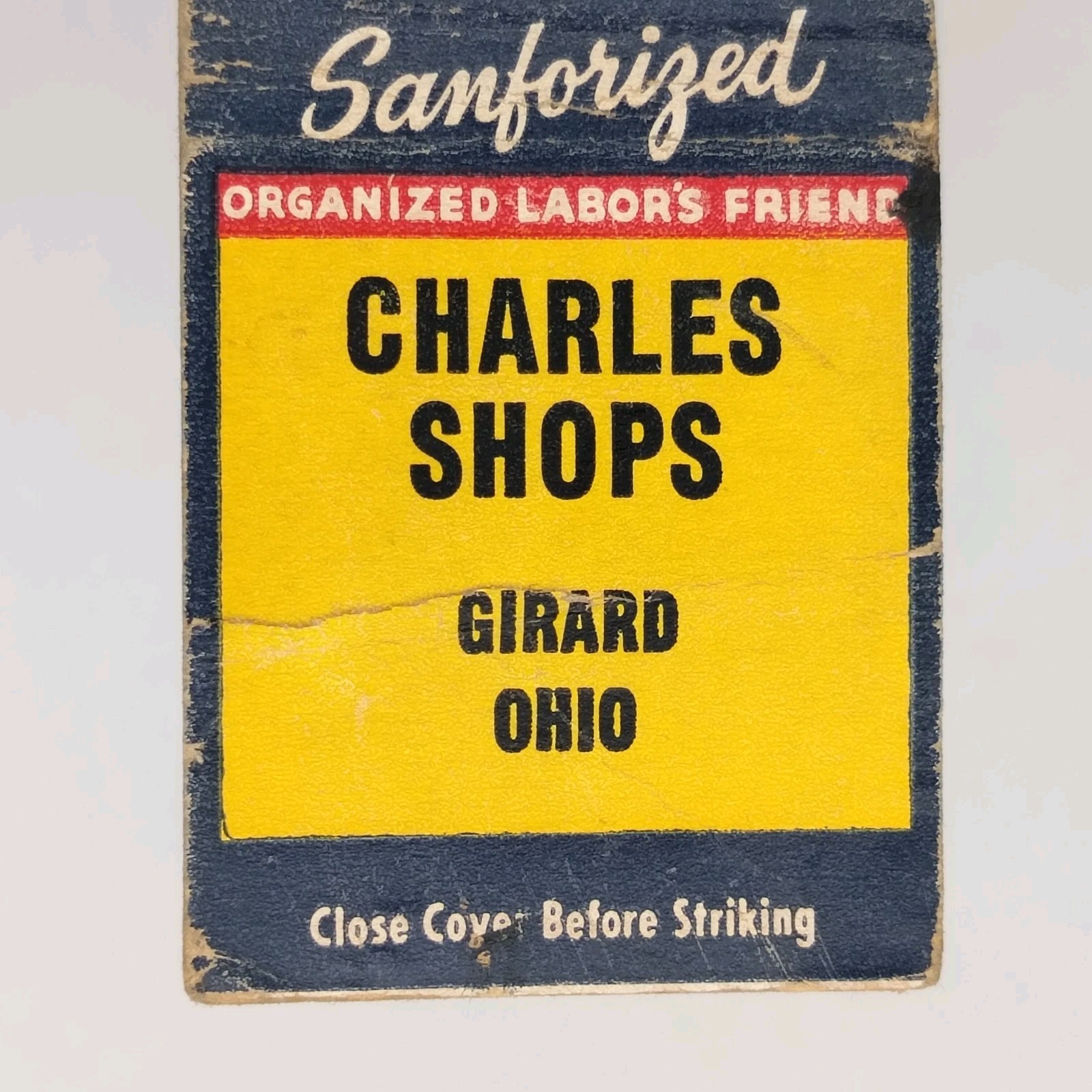 Vintage Matchbook Cover Carhartt Overalls Workwear Girard Ohio Charles Shops thumbnail 4