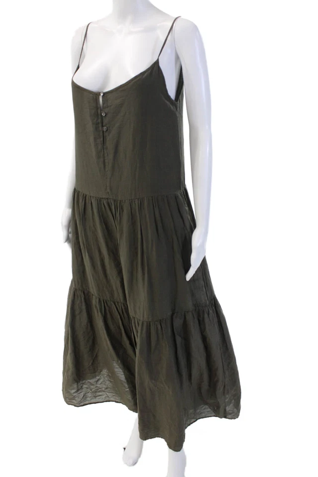Velvet by Graham & Spencer Women Maxi Slip Dress Green Silk Size S - Image 2 of 4