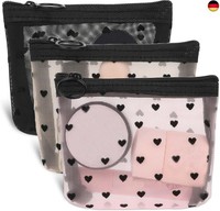 Mini Make Up Tasche - 3 Teiliges Kosmetiktasche Set Mit Netz Und ReißVerschluss