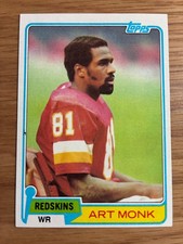 1981 Topps Art Monk Rookie Card Washington Redskins HOF # 194. rookie card picture