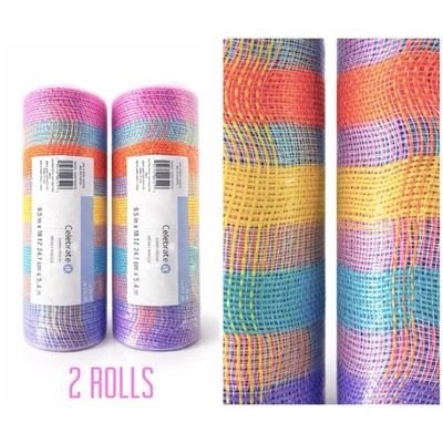 Pastel Easter Mesh Rolls 9.5  X 18 Feet, 2 Rolls, Wreath & Basket Ribbon