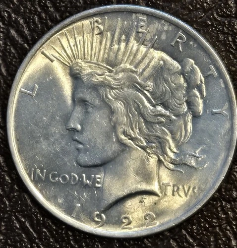 Silver Peace Dollar 1922 P BU Bright white 90% Silver Coin