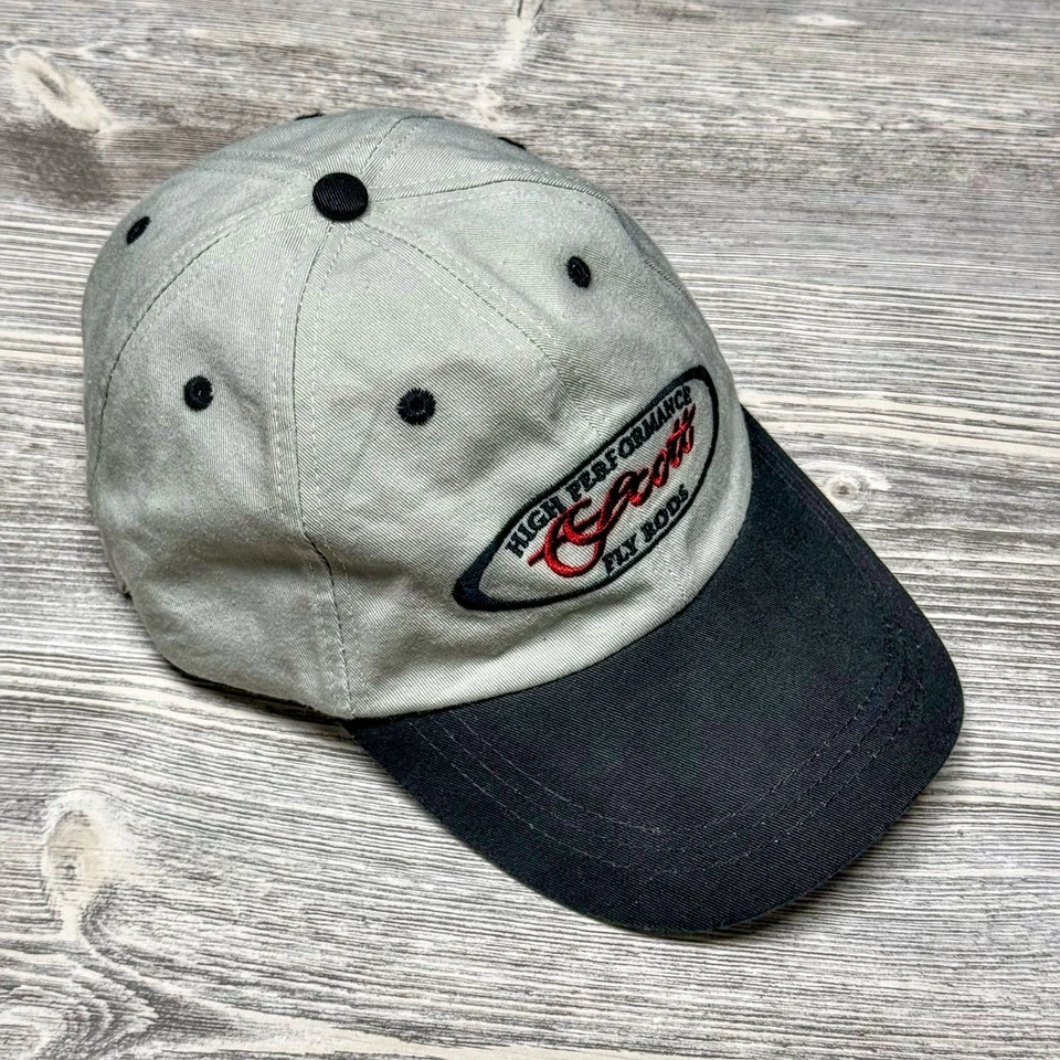 Boné vintage Scott Fly Rods chapéu Ouray roupa esportiva bege pai chapéu alça traseira - Imagem 4 de 4