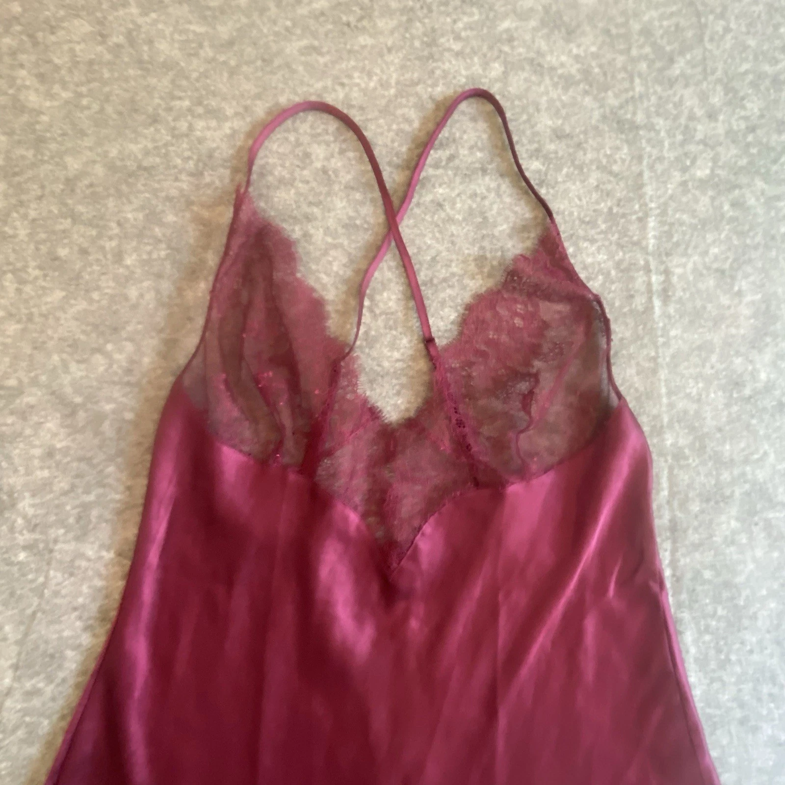 UNDERCOVER Abito vestito Victorias Secret Chemise medio pizzo trasparente slip ritaglio croce marrone