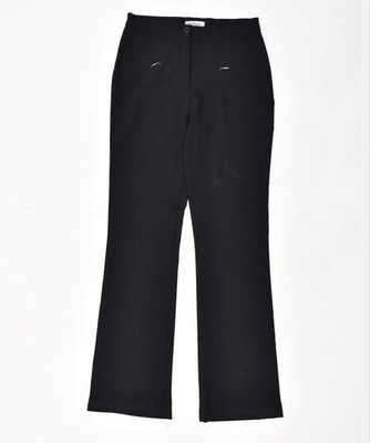 DALHAO LIU Damen Bootcut Freizeit Hose IT 42 Medium W28 L29 Schwarz KR10
