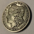 (B) Blue Green Tones 1891 - O  SILVER MORGAN DOLLAR 1$ Tough Date