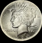 1922-P Silver Peace Dollar US Coin, actual coin Pictured