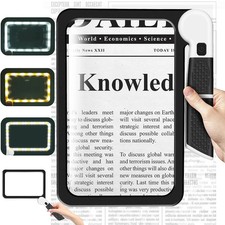5X Magnifying Glass With 48 LED Lights Handheld Large Rectangle Reading Dimmable