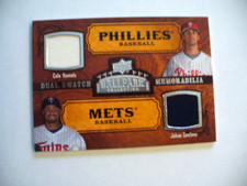 MLB - Upper Deck 2008 (Dual Swatch Memorabilia) Relic Card - Hamels & Santana-EX