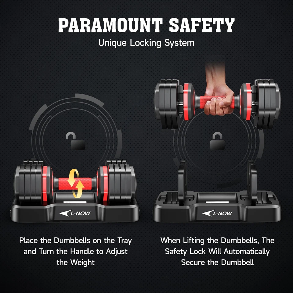 Adjust Dumbbell Set Adjustable Weight Dumbbell Set body Fitness Workout 25*2 - Image 3 of 4