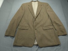 Lauren Ralph Lauren Blazer Mens 44L Brown Woolmark Houndstooth Tweed Sport Coat
