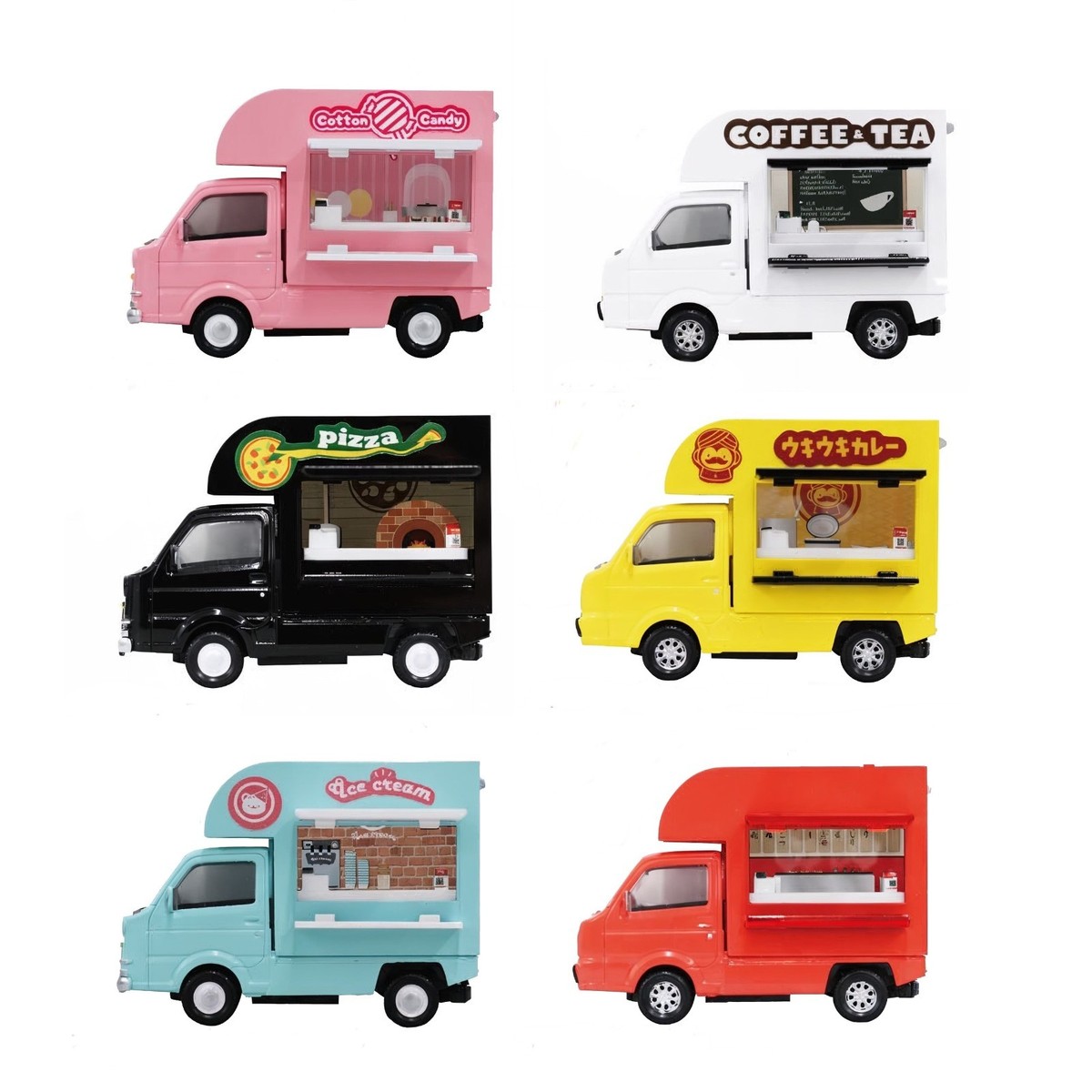 1/64 Food Truck ABS Diorama Car 1 Random Japanese Gashapon Capsule