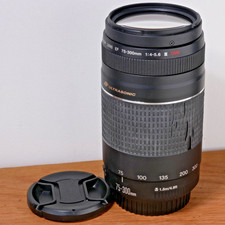 Canon EF 75-300mm f/4-5.6 III USM Lens For EF DSLR Camera TESTED GRIP WEAR