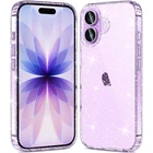 JJGoo Compatible with iPhone 17 Case Clear Glitter, Hard PC Back Shockproof